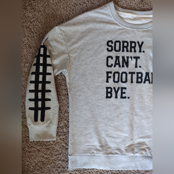 Football Tailgate Themed Gray Sweatshirt XL NWOT - Picture 3 of 11